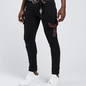 RNR RHINESTONE CARGO POCKET JEANS L32